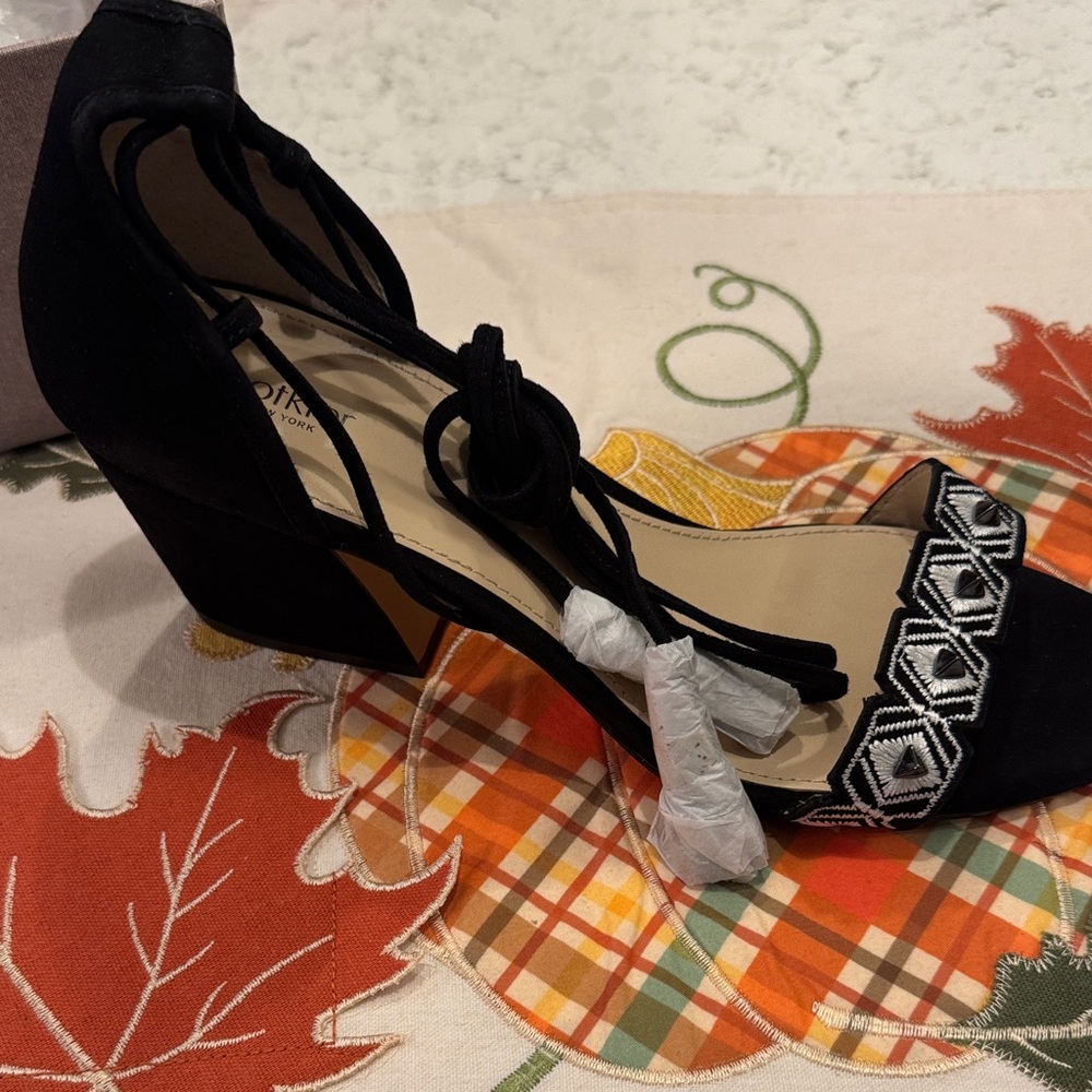 Botkier Black Suede lace up Sandals